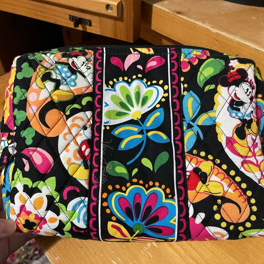 Vera Bradley Midnight With Mickey large makeup bag RARE